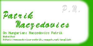 patrik maczedovics business card